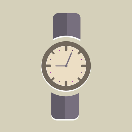 Hand Watch Icon on Gray Background. のイラスト素材