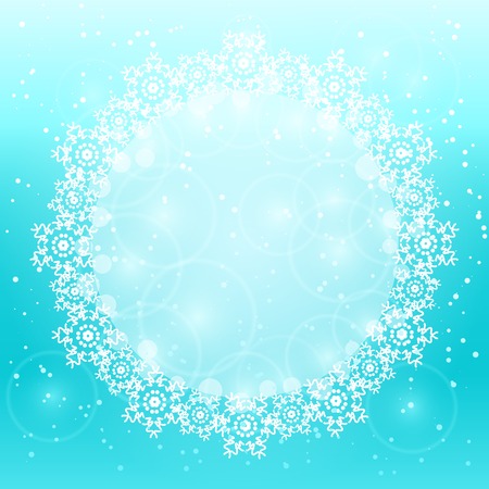 Detailed White Round Copy Space with Snowflake Decoration on Christmas Holiday Backgroundのイラスト素材
