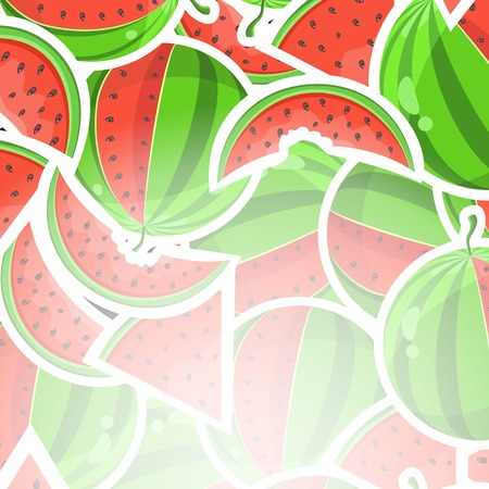 Invitation Card with Sweet Watermelon Pattern and Place for Textのイラスト素材