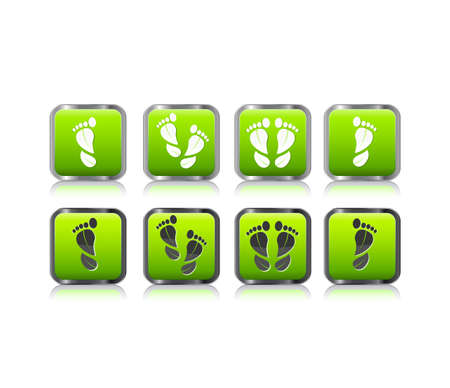foot print in form of leaf icon set isolated on white backgroundのイラスト素材