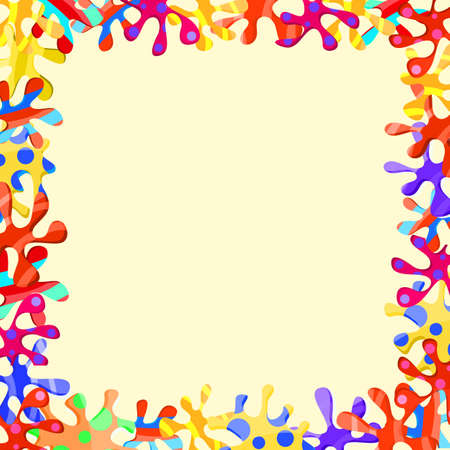 Colorful Abstract Frame with Splash Blots. Vector Illustration Card.のイラスト素材
