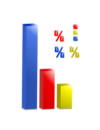graph bars with percent signsのイラスト素材