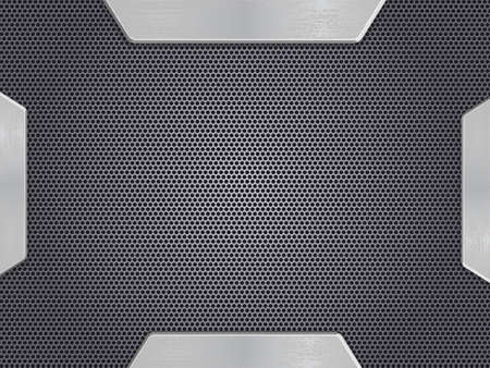 Metal Background with Opened Doors. Vector Template. EPS8のイラスト素材