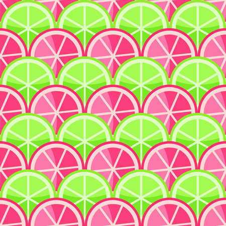 Seamless Pattern with Limes in Straight Orderのイラスト素材