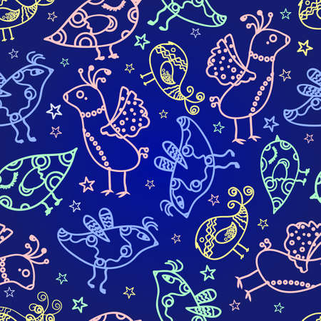Floral seamless pattern with weeds in shape on jellyfish on darkviolet backgroundのイラスト素材