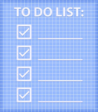 ToDo List on Blue Checked Sheet. Vector Illustration.のイラスト素材