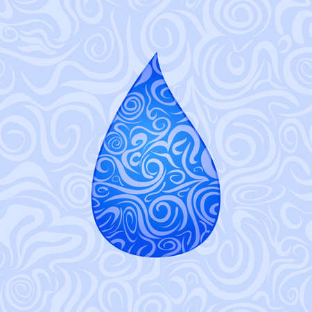 Abstract Hand Drawn Seamless Pattern with Water Drop. Vector Illustrationのイラスト素材