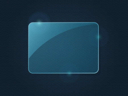 Blue Rectangle Piece of Glass Framework for Advertising with Place for Text. Abstract background. Vector illustration.のイラスト素材