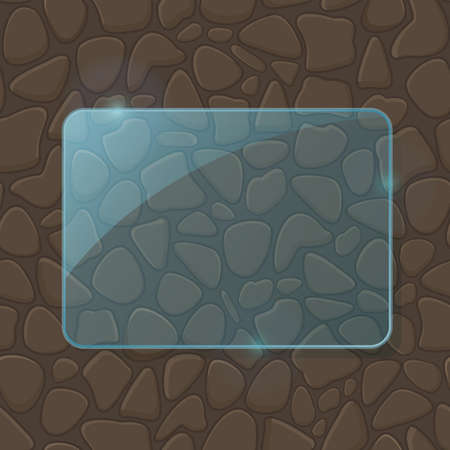 Blue Piece of Glass Framework on Stone Pattern for Advertising with Place for Text. Abstract background. Vector illustration.のイラスト素材