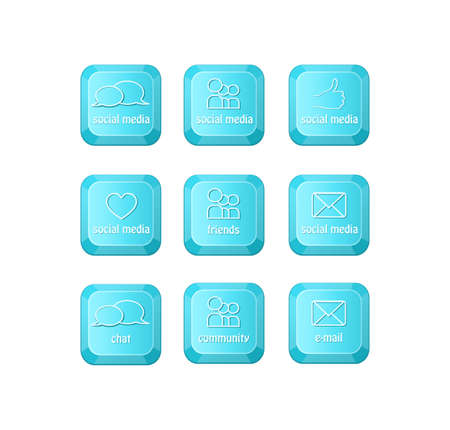 Social media key with two speech bubble sign on the keyboard. Toned Image.