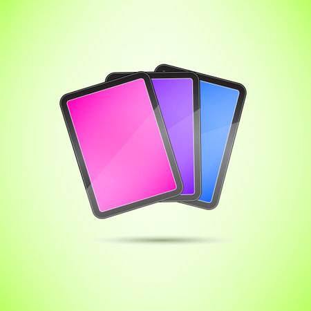 Bunch of Tablet Computers with Touch Screen. Vector Illustrationのイラスト素材