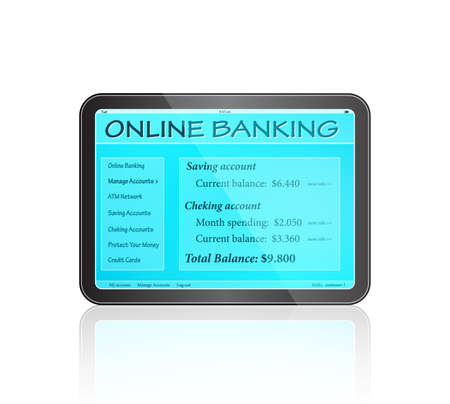 Online Banking on Touch Screen. Vector Iconのイラスト素材
