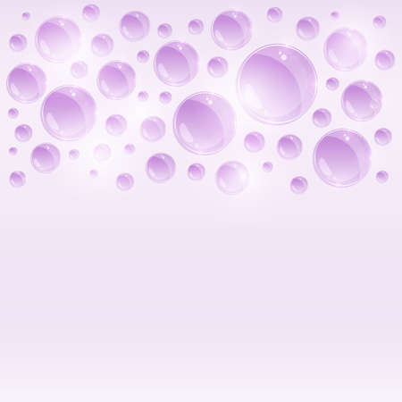 Card with Violet Shiny Bubbles on Light Purple Backgroundのイラスト素材