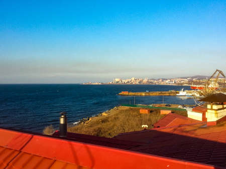 View of the city of Vladivostok from the observation deckの写真素材