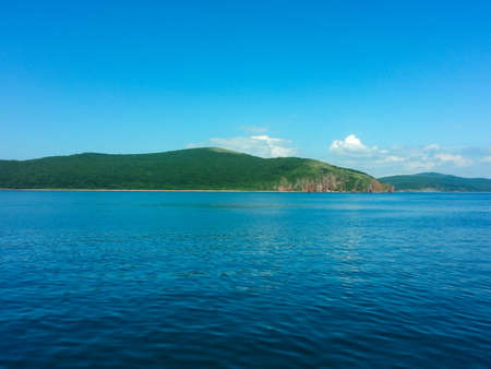 Beautiful seascape with blue sky and sea in summer seasonの写真素材