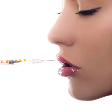 Treatment with botox or hyaluronic collagen HA injectionのeditorial素材