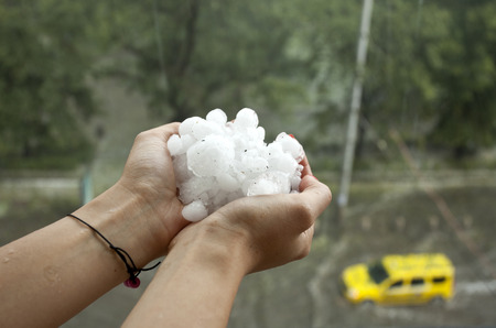 SOFIA, BULGARIA - JULY 8: Flood after hail storm in Sofia, Bulgaria on JULY 8, 2014.のeditorial素材