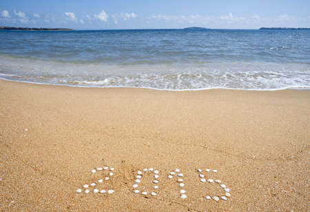 Season 2015 concept on sea sandy beach.の写真素材