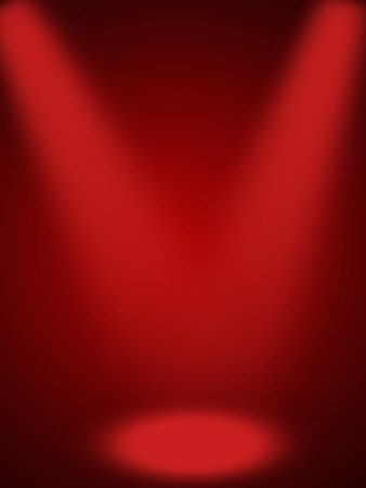Entertainment background with two red spotlights shining down.の写真素材