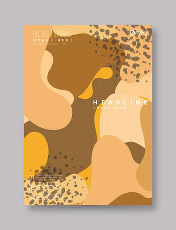 Hand drawn texture posters. Abstract doodle banners with modern trendy geometric shapes and grunge textures. Vector set stock illustrationのイラスト素材