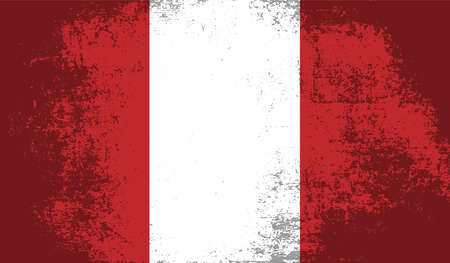 Peru flag with waving texture. Vector background.のイラスト素材