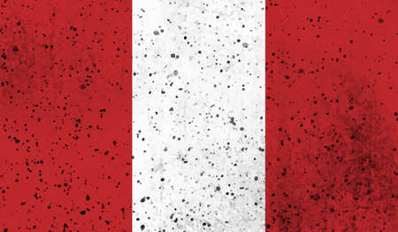 Grunge Peru flag. Peru flag with waving grunge texture.のイラスト素材