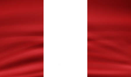 Grunge Peru flag. Peru flag with waving grunge texture.のイラスト素材