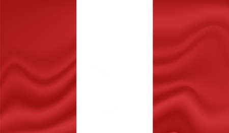 Grunge Peru flag. Peru flag with waving grunge texture.のイラスト素材