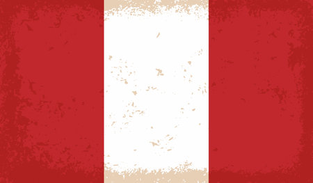Grunge Peru flag. Peru flag with waving grunge texture.のイラスト素材