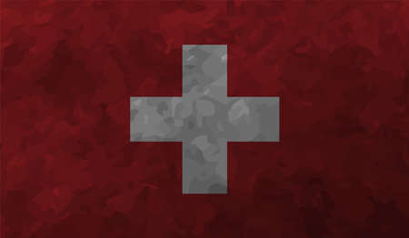 Grunge Vintage Flag of Switzerland. Vector Illustration.のイラスト素材