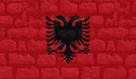 Albania flag with waving grunge texture. Vector background.のイラスト素材