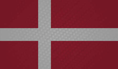 Denmark flag with waving grunge texture. Vector background.のイラスト素材