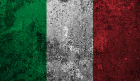 Italy flag with waving grunge texture. Vector background.の写真素材
