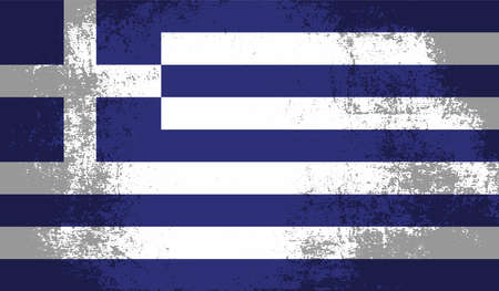 Greece flag with waving grunge texture. Vector background.のイラスト素材