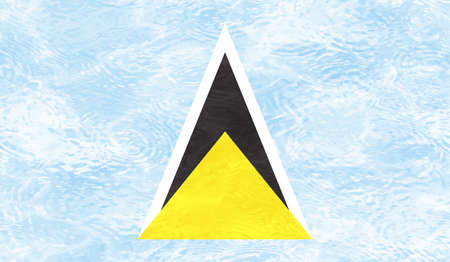 Saint Lucia flag brush stroke grunge background. Vector illustration.の写真素材