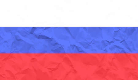 Flag of Russia. Squared grunge background. Russian national symbol. Template design, vector...