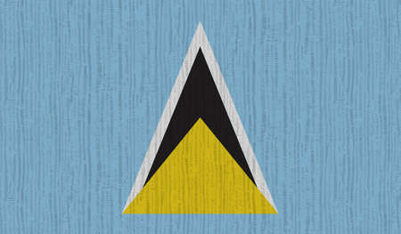 Saint Lucia flag brush stroke grunge background. Vector illustration.