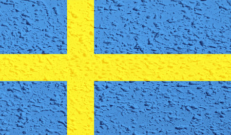 Sweden flag with waving grunge texture. Vector background.のイラスト素材
