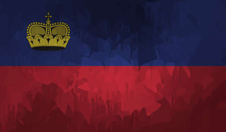 Liechtenstein grunge flag. Vector illustration. Grunge effect can be cleaned easily.のイラスト素材