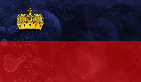 Liechtenstein grunge flag. Vector illustration. Grunge effect can be cleaned easily.のイラスト素材