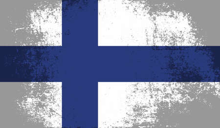 Vector Illustration Cool Grunge And Distressed Flag Of Finlandのイラスト素材