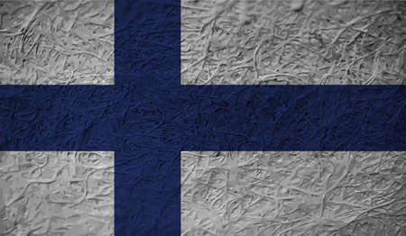 Vector Illustration Cool Grunge And Distressed Flag Of Finlandのイラスト素材