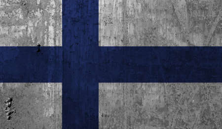 Vector Illustration Cool Grunge And Distressed Flag Of Finlandの写真素材