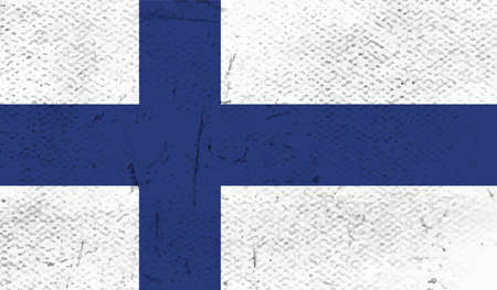 Vector Illustration Cool Grunge And Distressed Flag Of Finlandのイラスト素材