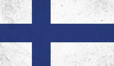 Vector Illustration Cool Grunge And Distressed Flag Of Finlandのイラスト素材