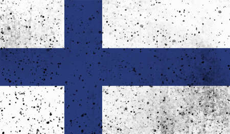 Vector Illustration Cool Grunge And Distressed Flag Of Finlandのイラスト素材