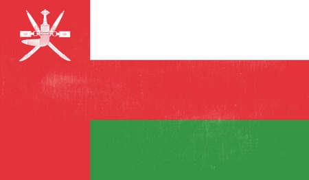 Oman flag with waving grunge texture. Vector background.のイラスト素材