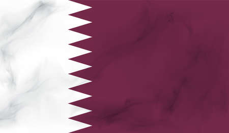 Qatar flag with waving grunge texture. Vector background.のイラスト素材