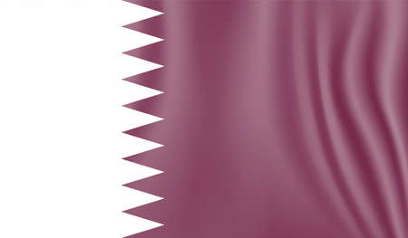 Qatar flag with waving grunge texture. Vector background.