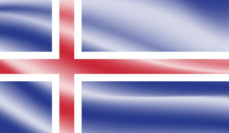 Iceland flag. Icelandic banner with scratched texture, grunge.のイラスト素材